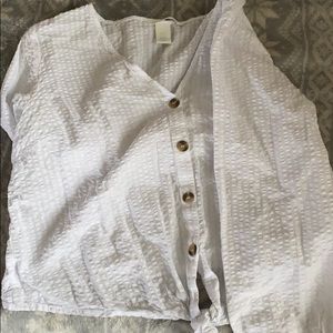 Button up tie front top